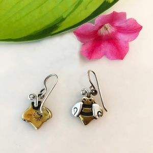 Jewelry - Sterling Silver 14k Gold Bee Earrings Jewelry - Sterling Silver 14k Gold Bee Earrings